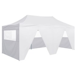 vidaXL Carpa plegable profesional con 4 paredes acero blanco 3x6 m