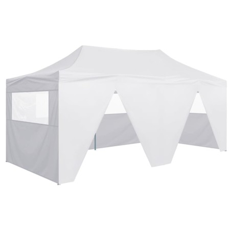 vidaXL Carpa plegable profesional con 4 paredes acero blanco 3x6 m