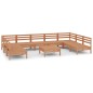 vidaXL Juego muebles de jardín 10 pzas madera maciza pino marrón miel vidaXL Juego muebles de jardín 10 pzas madera maciza pino marrón miel