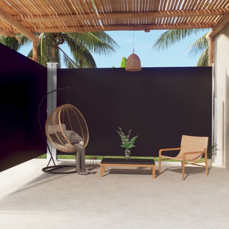 vidaXL Toldo lateral retráctil negro 220x600 cm vidaXL Toldo lateral retráctil negro 220x600 cm