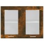 vidaXL Armario vitrina colgante madera roble ahumado 80x31x60 cm