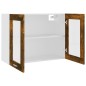 vidaXL Armario vitrina colgante madera roble ahumado 80x31x60 cm