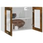 vidaXL Armario vitrina colgante madera roble ahumado 80x31x60 cm