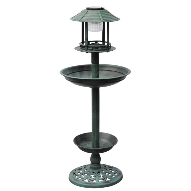 vidaXL Bañera/comedero para pájaros con luz solar vidaXL Bañera/comedero para pájaros con luz solar