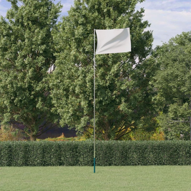 vidaXL Mástil de bandera telescópico aluminio plateado 5,55 m vidaXL Mástil de bandera telescópico aluminio plateado 5,55 m