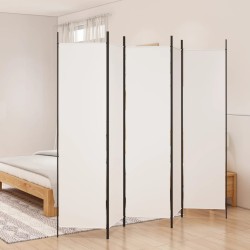 vidaXL Biombo divisor de 5 paneles de tela blanco 250x200 cm