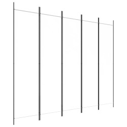 vidaXL Biombo divisor de 5 paneles de tela blanco 250x200 cm