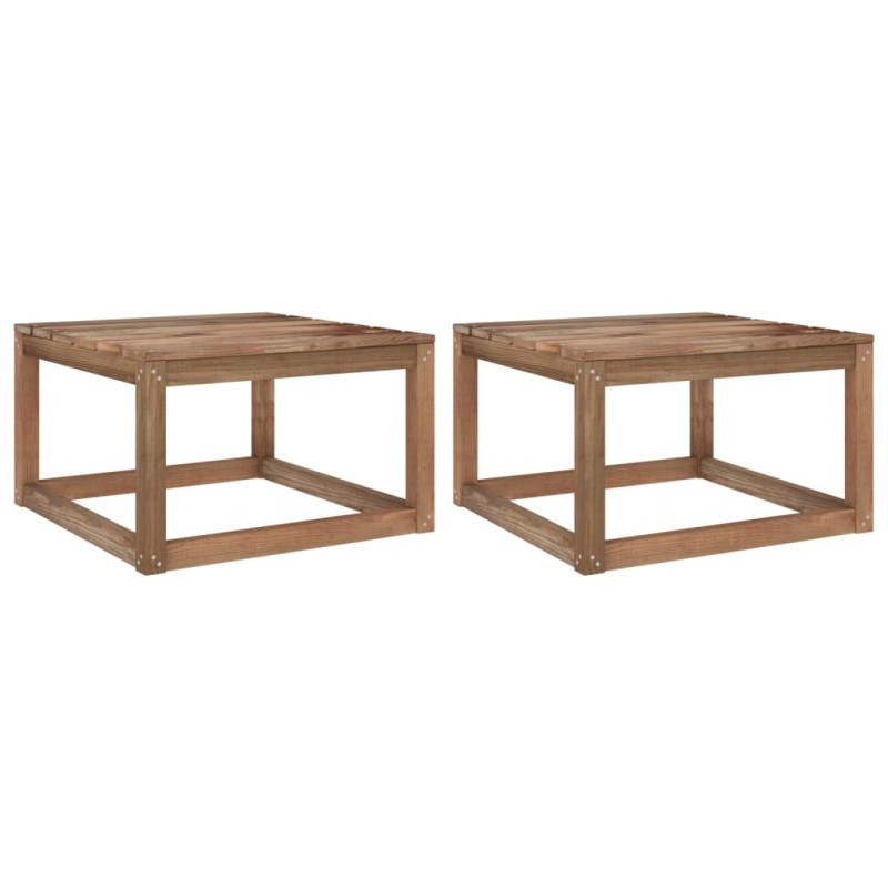 vidaXL Mesas de palets de jardín 2 uds madera impregnada 60x60x36,5 cm vidaXL Mesas de palets de jardín 2 uds madera impregnada 60x60x36,5 cm