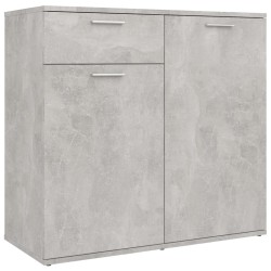 vidaXL Aparador de madera contrachapada gris hormigón 80x36x75 cm