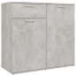 vidaXL Aparador de madera contrachapada gris hormigón 80x36x75 cm vidaXL Aparador de madera contrachapada gris hormigón 80x36x75 cm