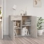 vidaXL Aparador de madera contrachapada gris hormigón 80x36x75 cm vidaXL Aparador de madera contrachapada gris hormigón 80x36x75 cm