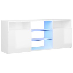 vidaXL Mueble de TV con luces LED blanco brillante 120x30x50 cm