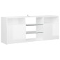 vidaXL Mueble de TV con luces LED blanco brillante 120x30x50 cm vidaXL Mueble de TV con luces LED blanco brillante 120x30x50 cm
