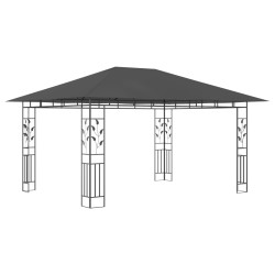 vidaXL Cenador con mosquitera gris antracita 4x3x2,73 m 180 g/m²