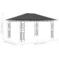 vidaXL Cenador con mosquitera gris antracita 4x3x2,73 m 180 g/m² vidaXL Cenador con mosquitera gris antracita 4x3x2,73 m 180 g/m²