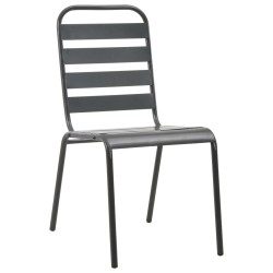 vidaXL Sillas de jardín apilables 2 unidades acero gris