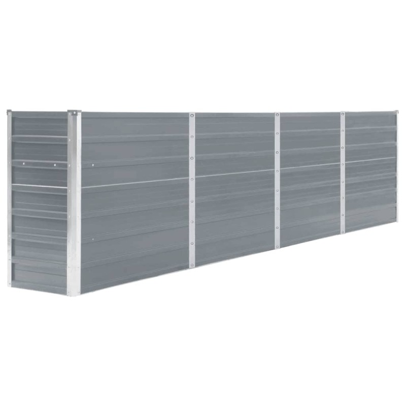 vidaXL Jardinera elevada acero galvanizado gris 320x40x77 cm vidaXL Jardinera elevada acero galvanizado gris 320x40x77 cm