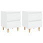 vidaXL Mesitas de noche 2 uds patas madera blanco brillo 40x35x50 cm vidaXL Mesitas de noche 2 uds patas madera blanco brillo 40x35x50 cm