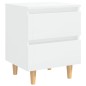 vidaXL Mesitas de noche 2 uds patas madera blanco brillo 40x35x50 cm vidaXL Mesitas de noche 2 uds patas madera blanco brillo 40x35x50 cm