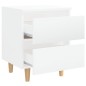 vidaXL Mesitas de noche 2 uds patas madera blanco brillo 40x35x50 cm vidaXL Mesitas de noche 2 uds patas madera blanco brillo 40x35x50 cm