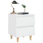 vidaXL Mesitas de noche 2 uds patas madera blanco brillo 40x35x50 cm vidaXL Mesitas de noche 2 uds patas madera blanco brillo 40x35x50 cm