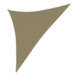 vidaXL Toldo de vela triangular tela Oxford beige 3,5x3,5x4,9 m