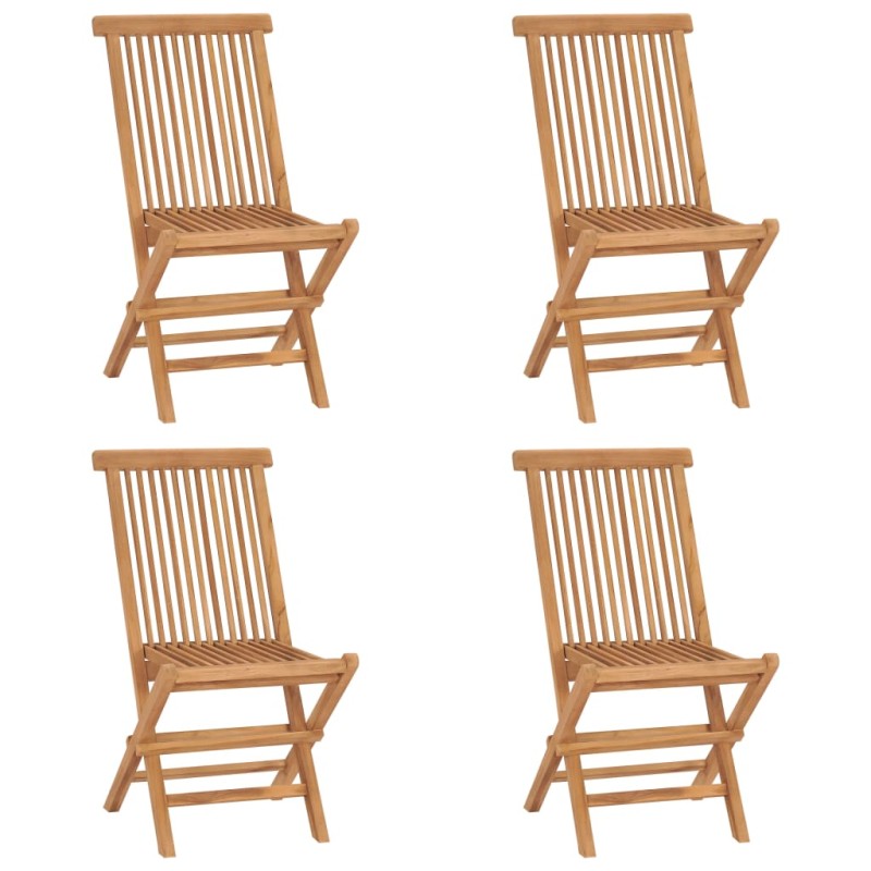 vidaXL Sillas de jardín plegables 4 unidades madera maciza de teca vidaXL Sillas de jardín plegables 4 unidades madera maciza de teca