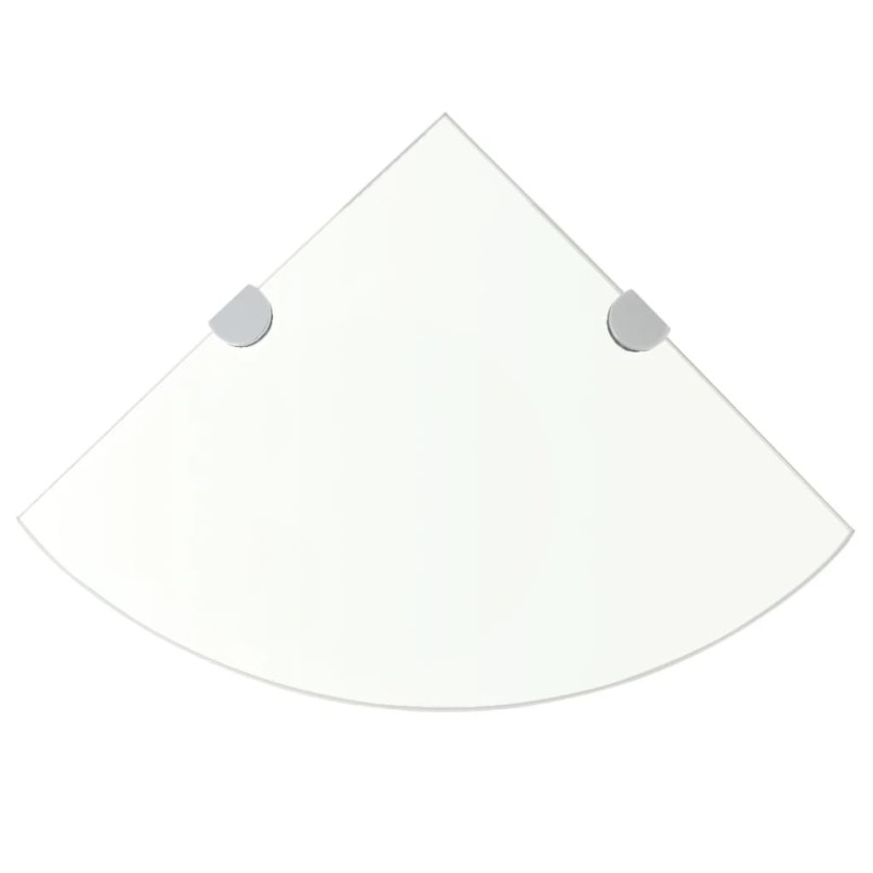 vidaXL Estante de esquina con soportes cromados vidrio claro 25x25 cm vidaXL Estante de esquina con soportes cromados vidrio claro 25x25 cm