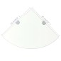 vidaXL Estante de esquina con soportes cromados vidrio claro 25x25 cm vidaXL Estante de esquina con soportes cromados vidrio claro 25x25 cm