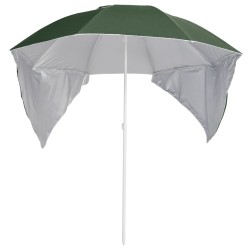 vidaXL Sombrilla de playa con paredes laterales verde 215 cm