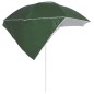 vidaXL Sombrilla de playa con paredes laterales verde 215 cm vidaXL Sombrilla de playa con paredes laterales verde 215 cm