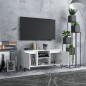 vidaXL Mueble de TV con patas de metal blanco 103,5x35x50 cm