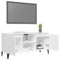 vidaXL Mueble de TV con patas de metal blanco 103,5x35x50 cm