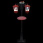 vidaXL Farola de Navidad con Papá Noel PVC negro y rojo 81x40x188 cm vidaXL Farola de Navidad con Papá Noel PVC negro y rojo 81x40x188 cm
