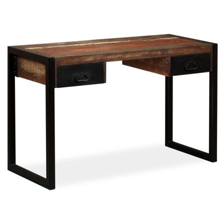 vidaXL Escritorio con 2 cajones madera maciza reciclada 120x50x76 cm