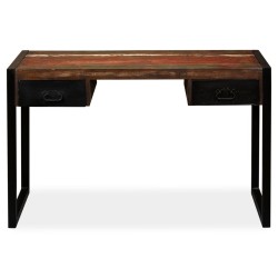 vidaXL Escritorio con 2 cajones madera maciza reciclada 120x50x76 cm