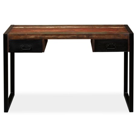 vidaXL Escritorio con 2 cajones madera maciza reciclada 120x50x76 cm