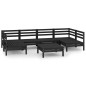vidaXL Juego de muebles de jardín 7 pzas madera maciza de pino negro vidaXL Juego de muebles de jardín 7 pzas madera maciza de pino negro