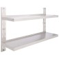 vidaXL Estantería pared flotante 2 niveles acero inoxidable 120x30 cm vidaXL Estantería pared flotante 2 niveles acero inoxidable 120x30 cm