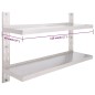 vidaXL Estantería pared flotante 2 niveles acero inoxidable 120x30 cm vidaXL Estantería pared flotante 2 niveles acero inoxidable 120x30 cm