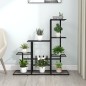 vidaXL Soporte de flores negro de metal 94,5x25x88 cm vidaXL Soporte de flores negro de metal 94,5x25x88 cm