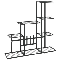 vidaXL Soporte de flores negro de metal 94,5x25x88 cm