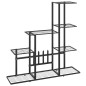 vidaXL Soporte de flores negro de metal 94,5x25x88 cm vidaXL Soporte de flores negro de metal 94,5x25x88 cm