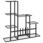 vidaXL Soporte de flores negro de metal 94,5x25x88 cm vidaXL Soporte de flores negro de metal 94,5x25x88 cm