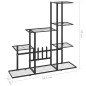 vidaXL Soporte de flores negro de metal 94,5x25x88 cm vidaXL Soporte de flores negro de metal 94,5x25x88 cm