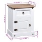 vidaXL Mesita de noche Corona Range pino mexicano blanco 53x39x66 cm vidaXL Mesita de noche Corona Range pino mexicano blanco 53x39x66 cm