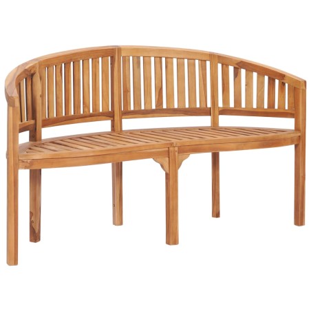 vidaXL Banco con forma de banana de madera maciza de teca 151 cm