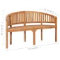vidaXL Banco con forma de banana de madera maciza de teca 151 cm vidaXL Banco con forma de banana de madera maciza de teca 151 cm
