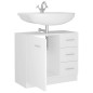 vidaXL Armario para lavabo madera contrachapada blanco 63x30x54 cm vidaXL Armario para lavabo madera contrachapada blanco 63x30x54 cm