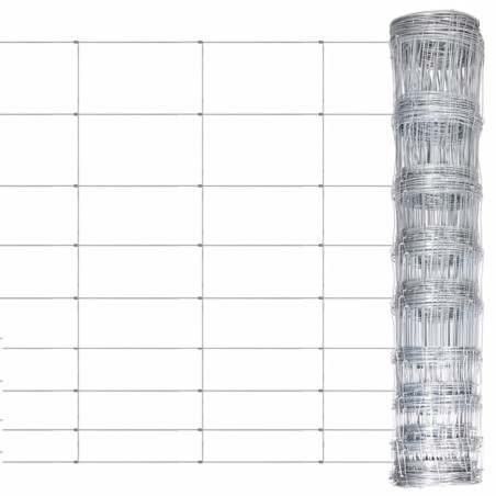 vidaXL Valla de jardín de acero galvanizado plateado 50x1,2 m